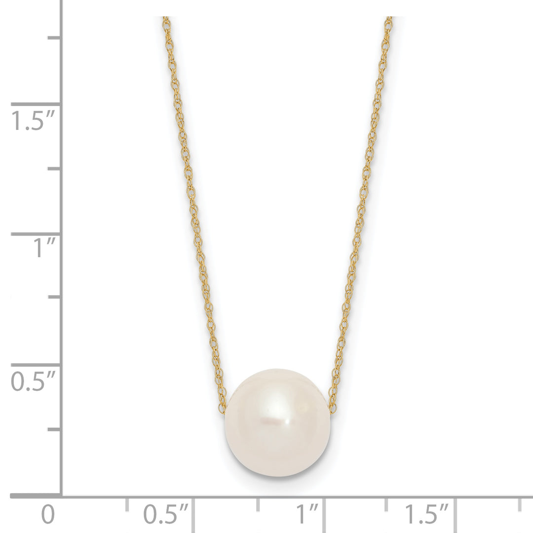 Half-Round Freshwater Pearl Necklace in 14K Yellow Gold, 17 inches