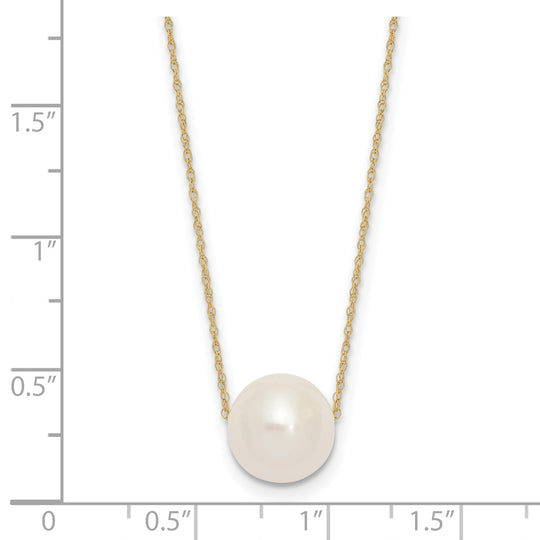 Half-Round Freshwater Pearl Necklace in 14K Yellow Gold, 17 inches