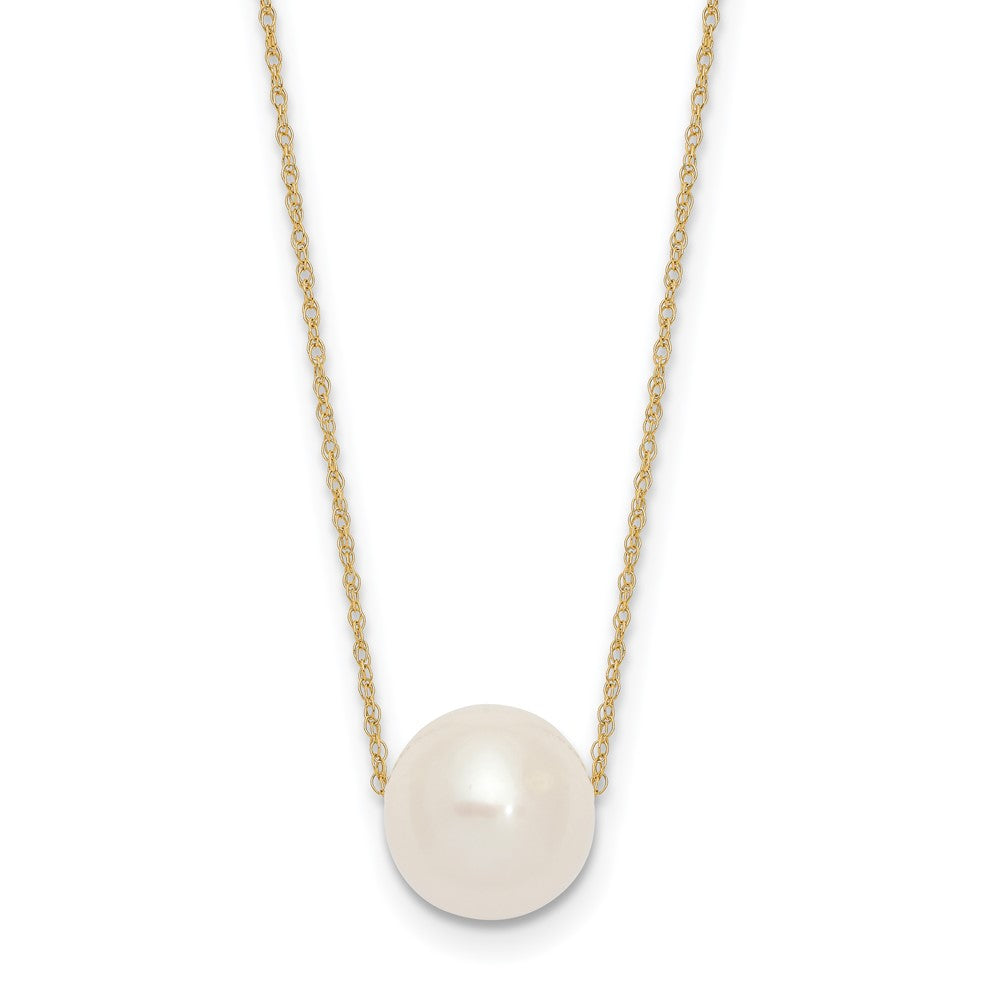 Half-Round Freshwater Pearl Necklace in 14K Yellow Gold, 17 inches