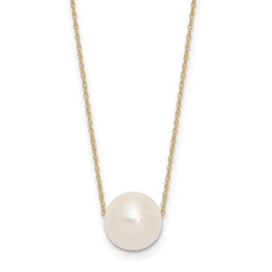 Half-Round Freshwater Pearl Necklace in 14K Yellow Gold, 17 inches