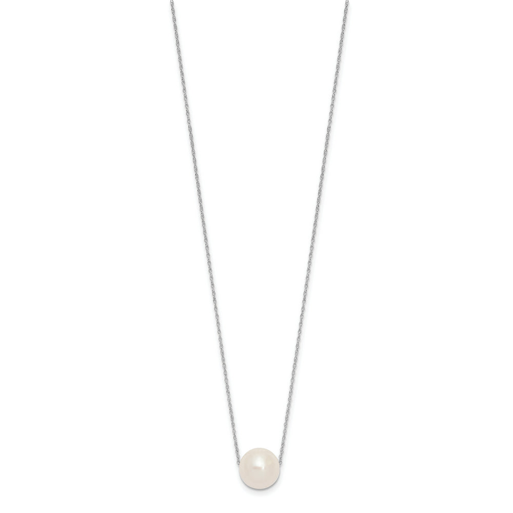 Half-Round Freshwater Pearl Necklace in 14K White Gold, 17 inches