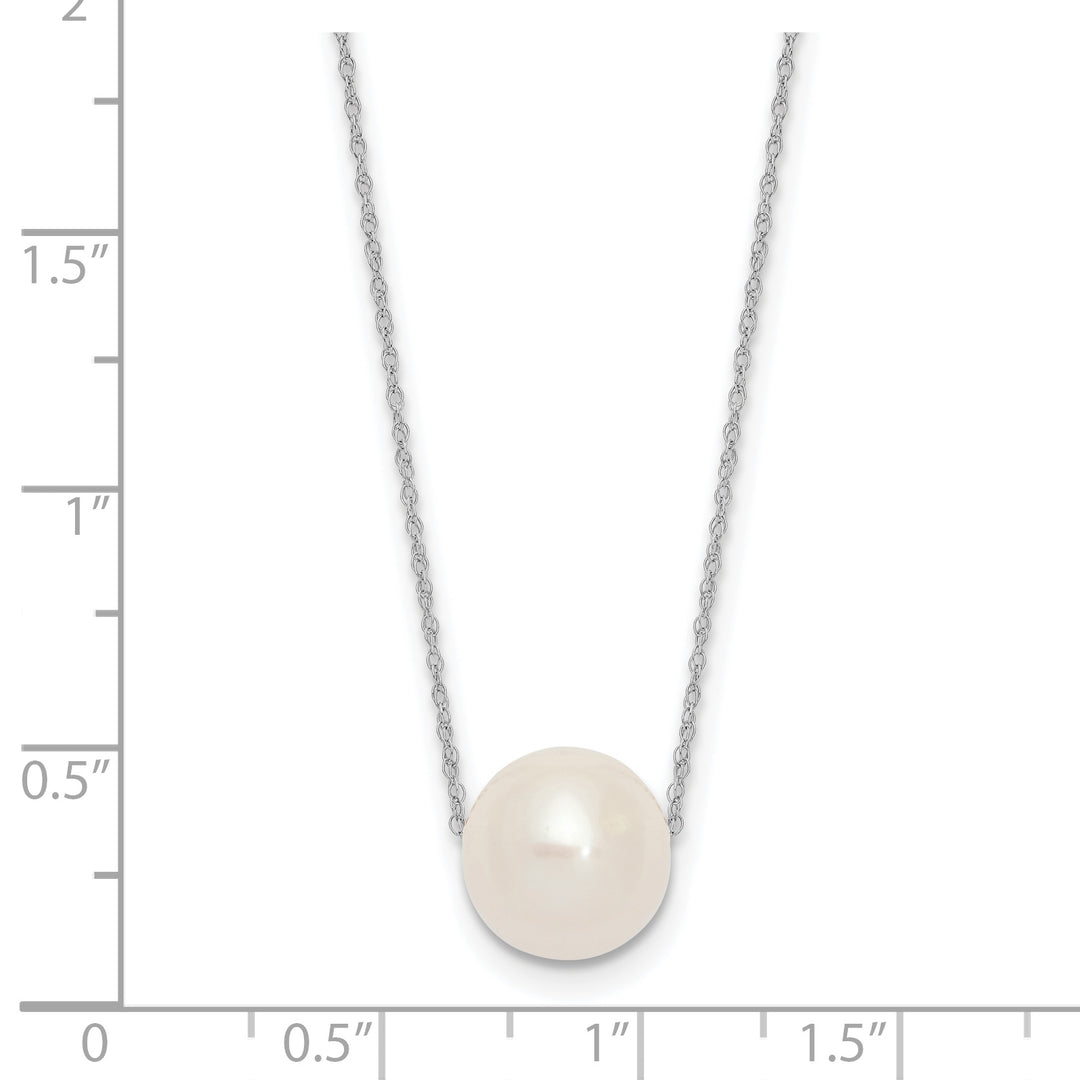 Half-Round Freshwater Pearl Necklace in 14K White Gold, 17 inches