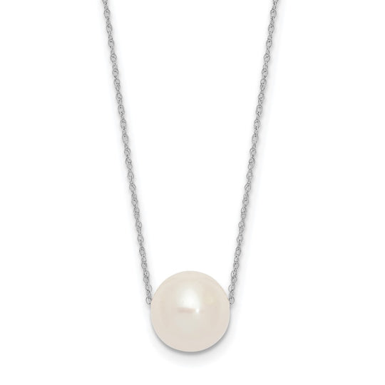 Half-Round Freshwater Pearl Necklace in 14K White Gold, 17 inches