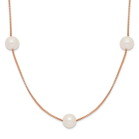 Collar de Perlas Cultivadas de Agua Dulce en Oro Rosa de 14k