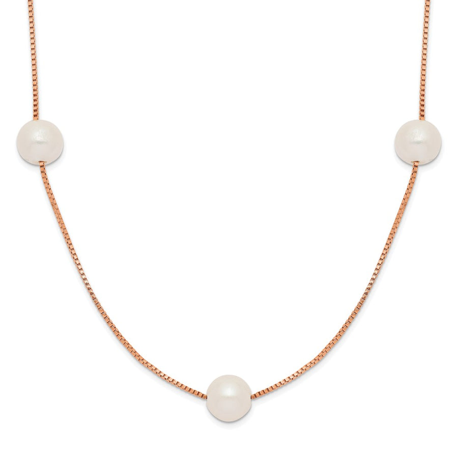 Collar de Perlas Cultivadas de Agua Dulce en Oro Rosa de 14k