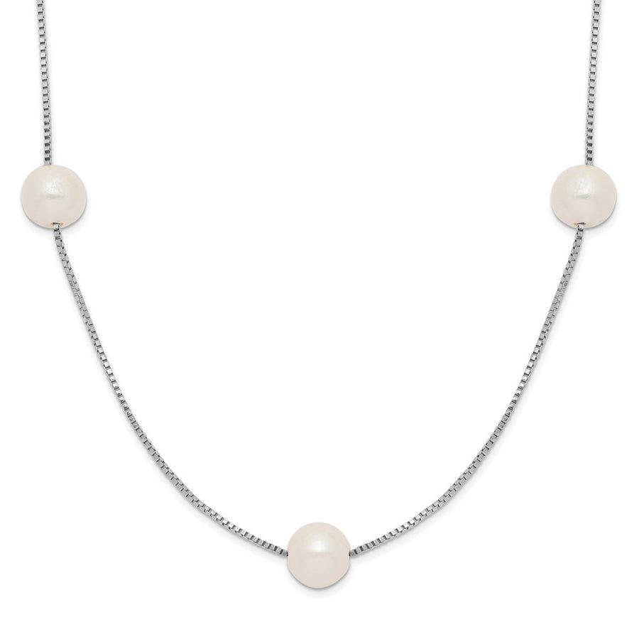 Collar de Perlas Cultivadas de Agua Dulce en Oro Blanco de 14k