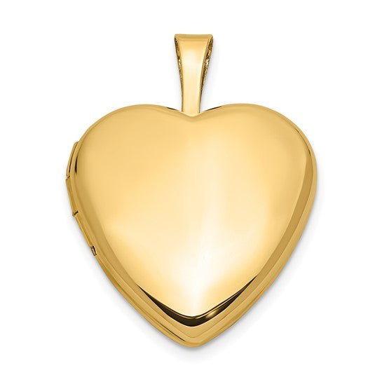 14k Yellow Gold 16mm Heart Locket