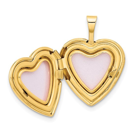 14k Yellow Gold 16mm Heart Locket