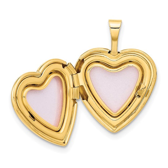 14k Yellow Gold 16mm Heart Locket