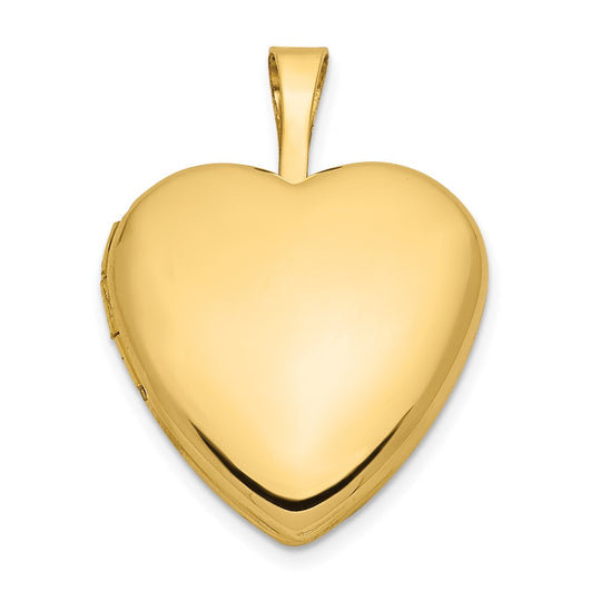 14k Yellow Gold 16mm Heart Locket