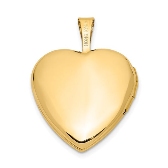 "I LOVE YOU" Heart Locket in 14k Polished and Satin-Finished Yellow Gold
