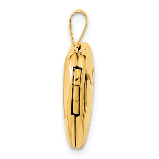 14k Gold Double Hearts Locket 16mm