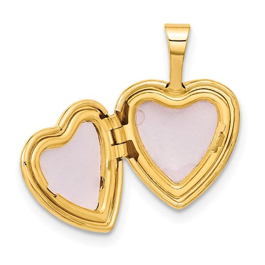 14k Yellow Gold Heart Locket with 0.01 ct Diamond (12 mm)