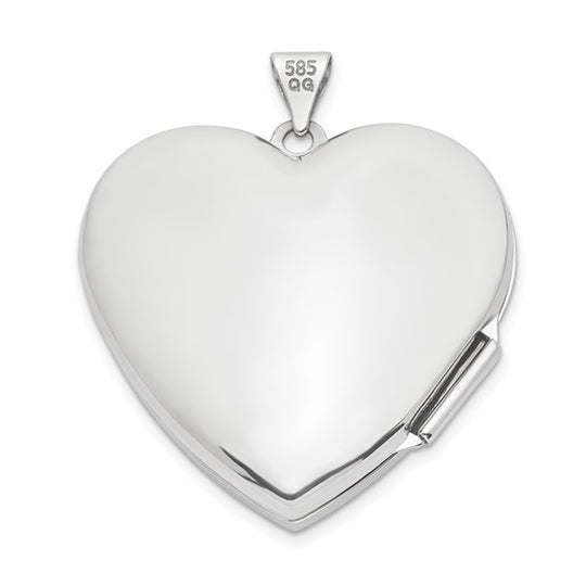 14k Yellow Gold 27mm Wave Diamond Heart Locket