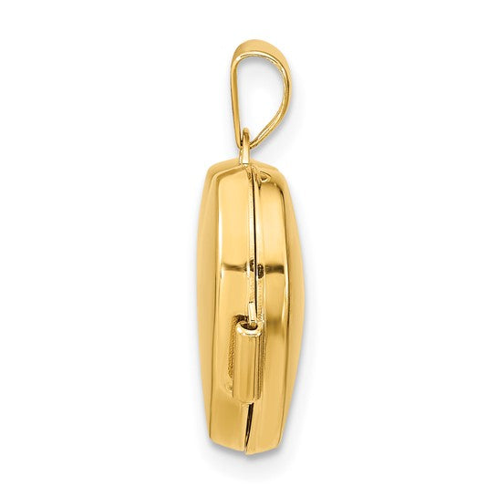 14k Yellow Gold Heart Locket with 15mm Ruby