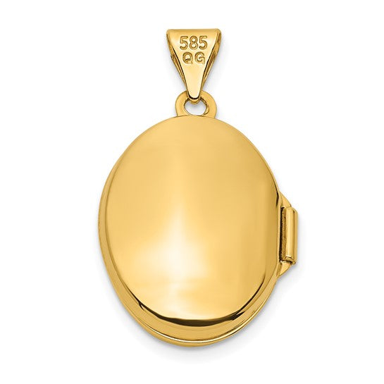14k Yellow Gold Swirl Design Oval Locket