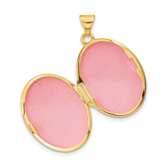 14k Yellow Gold 21mm Reversible Oval Swirl Locket