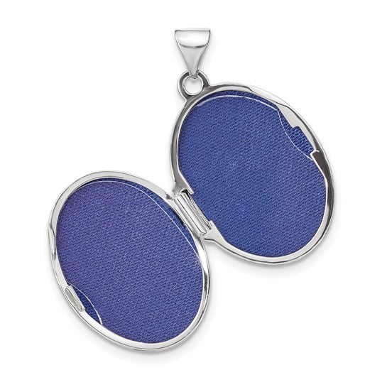 21mm Oval Medallion with Swirl Design in 14k White Gold