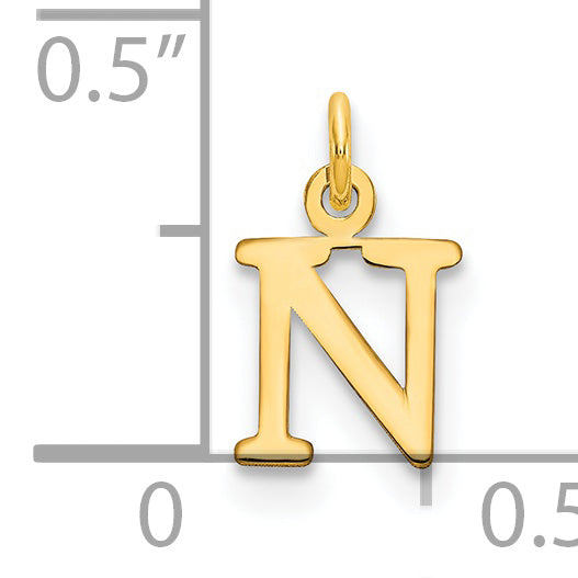 Dije con Letra “N” Recortada en Oro Amarillo de 14K