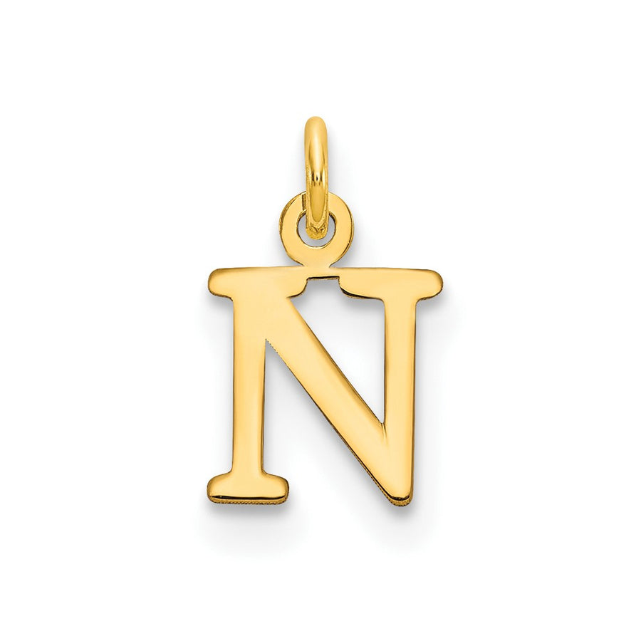 Dije con Letra “N” Recortada en Oro Amarillo de 14K