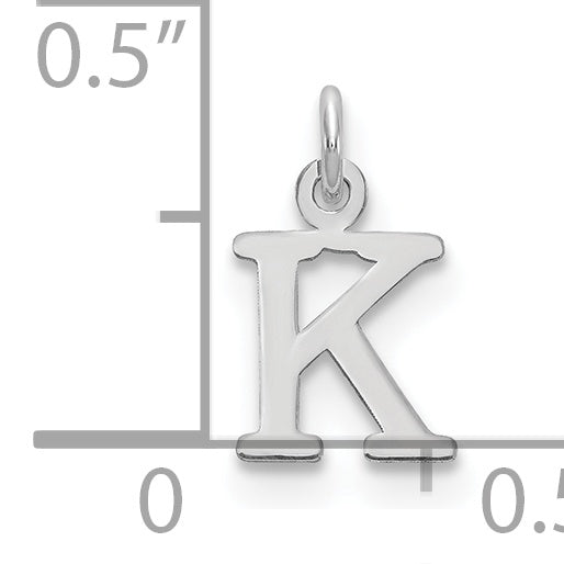 Colgante Letra K Recortada en Oro Blanco de 14K