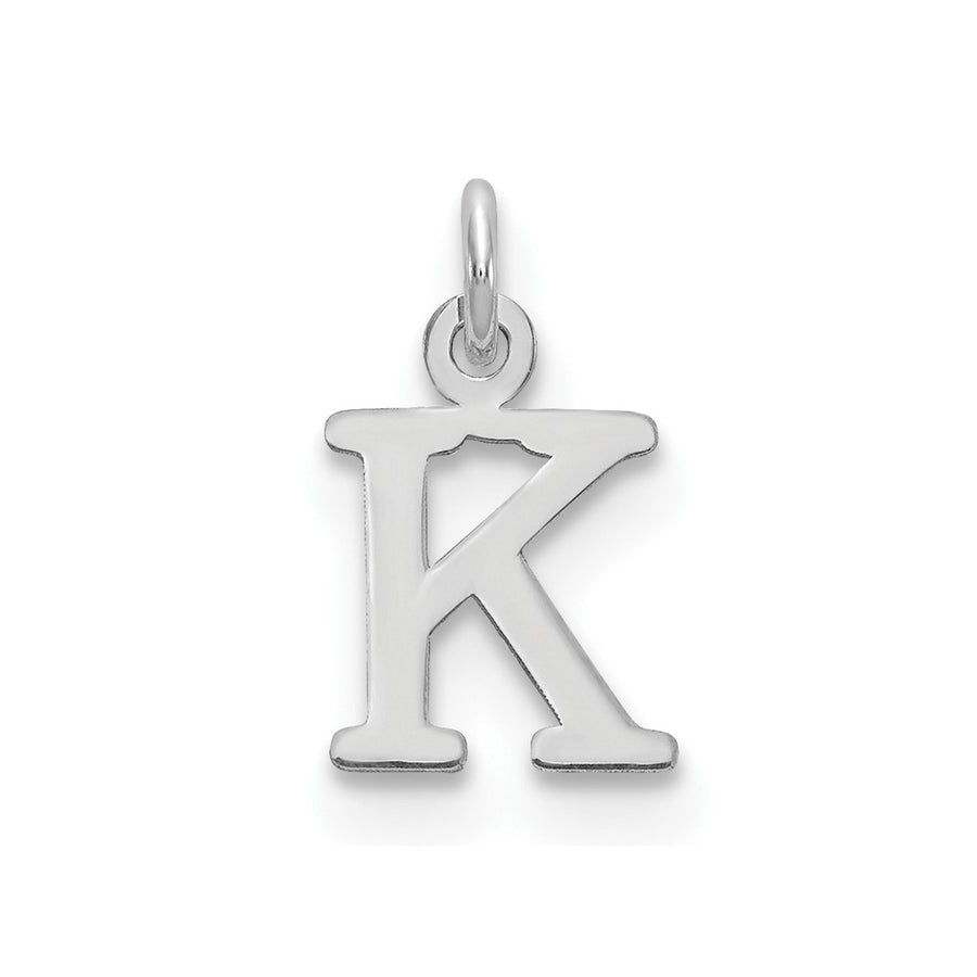 Colgante Letra K Recortada en Oro Blanco de 14K