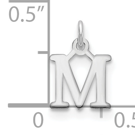 Colgante con Letra “M” Recortada en Oro Blanco de 14K