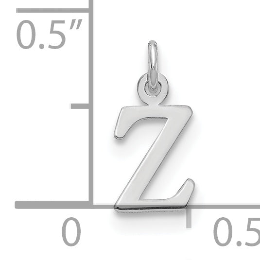 Dije Inicial "Z" Calado de Oro Blanco de 14k