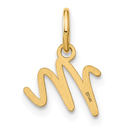 Dije con Letra “M” Mayúscula en Oro Amarillo de 14K