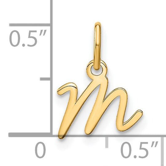 Dije con Letra “M” Mayúscula en Oro Amarillo de 14K