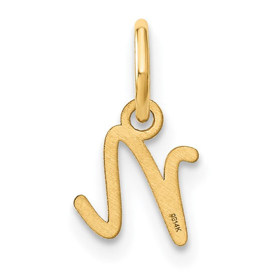Dije con Inicial "N" en Oro Amarillo de 14K