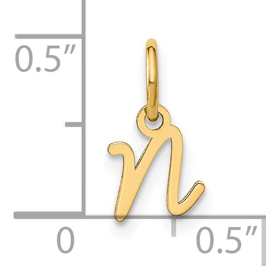 Dije con Inicial "N" en Oro Amarillo de 14K