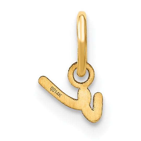 Dije Letra "v" (minúscula) en Oro Amarillo de 14K