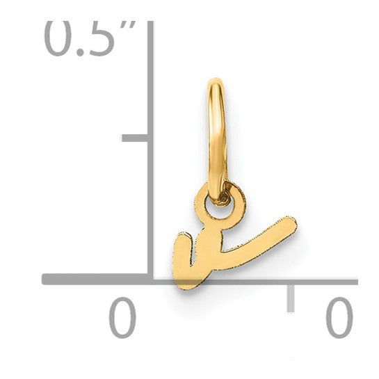 Dije Letra "v" (minúscula) en Oro Amarillo de 14K