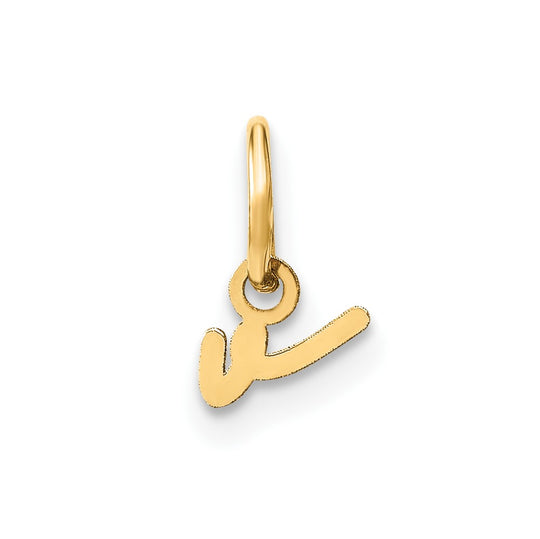 Dije Letra "v" (minúscula) en Oro Amarillo de 14K