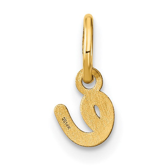 14k Yellow Gold Lowercase "E" Letter Pendant