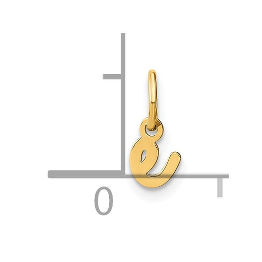 14k Yellow Gold Lowercase "E" Letter Pendant