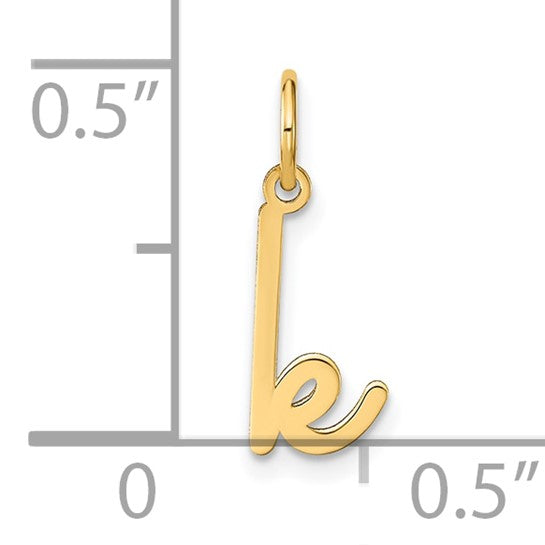 14K Yellow Gold Lowercase Letter "k" Pendant