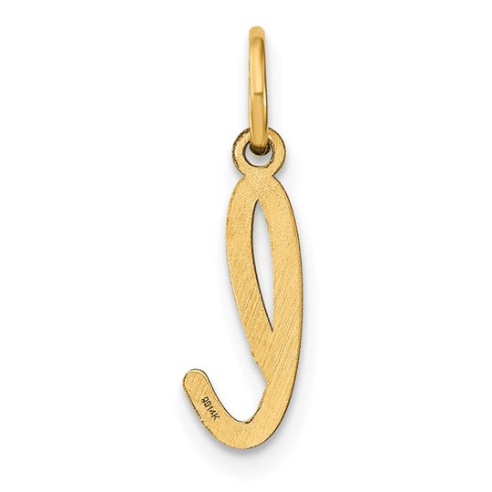 14K Yellow Gold Lowercase Letter “L” Initial Pendant