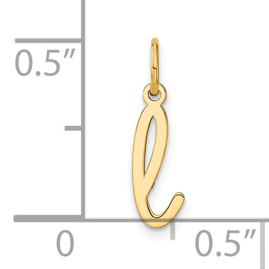 14K Yellow Gold Lowercase Letter “L” Initial Pendant