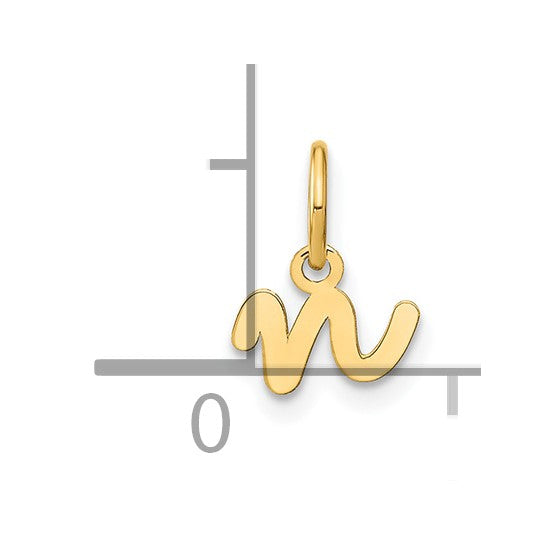 Dije con Letra "n" Minúscula Inicial en Oro Amarillo de 14K