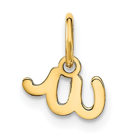 14k Yellow Gold Lowercase Initial "w" Pendant 