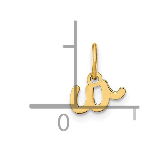 14k Yellow Gold Lowercase Initial "w" Pendant 