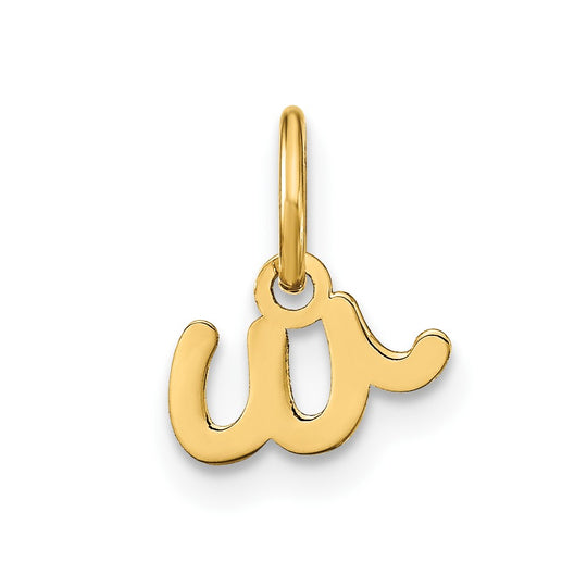 14k Yellow Gold Lowercase Initial "w" Pendant 