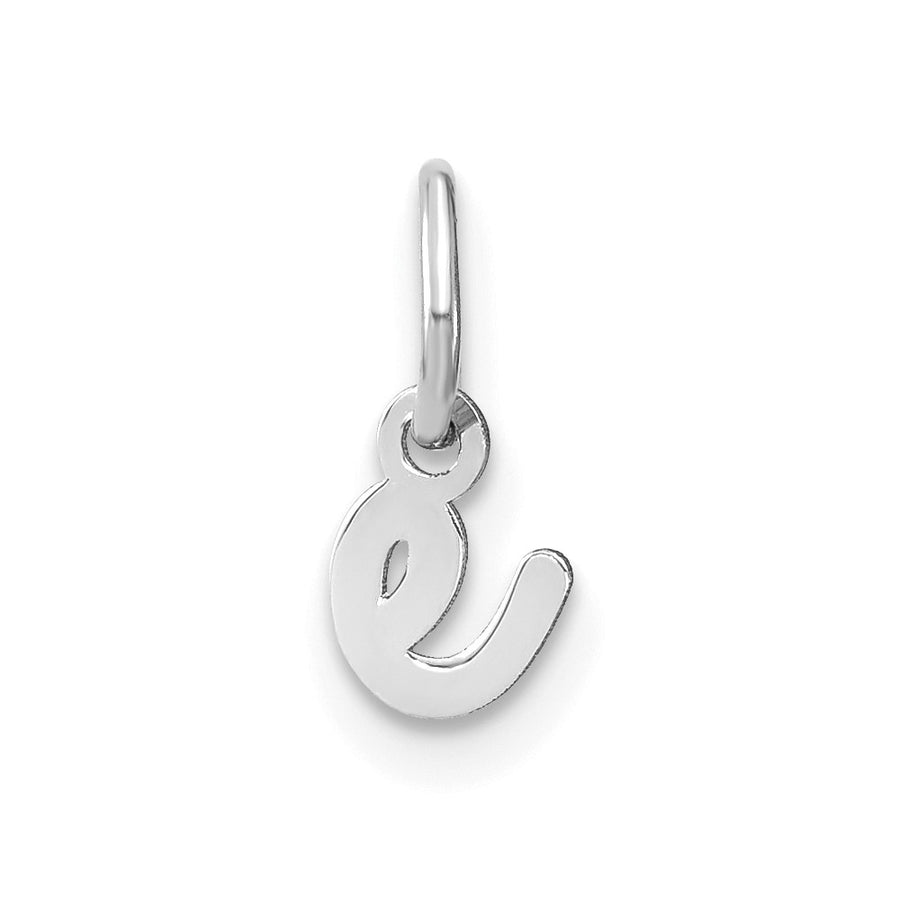 Dije con la Inicial "e" en Oro Blanco de 14k