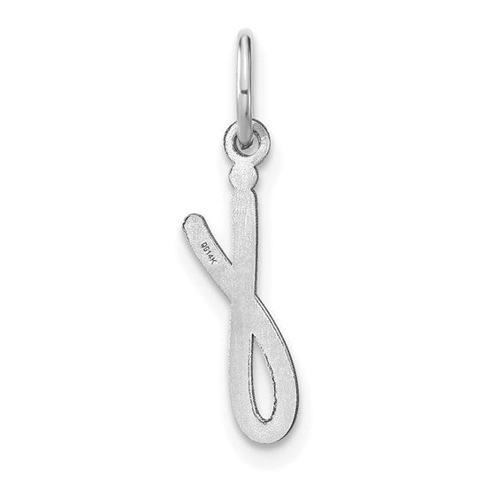 14K White Gold Lowercase Letter "j" Pendant