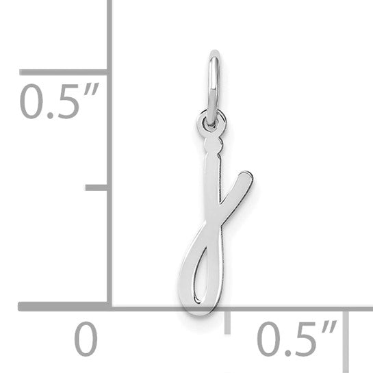 14K White Gold Lowercase Letter "j" Pendant