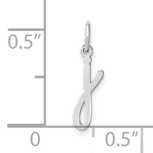 14K White Gold Lowercase Letter "j" Pendant
