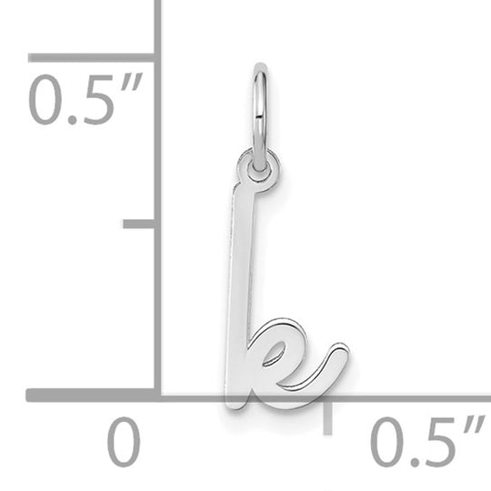 14K White Gold Lowercase Letter "k" Pendant