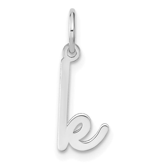14K White Gold Lowercase Letter "k" Pendant